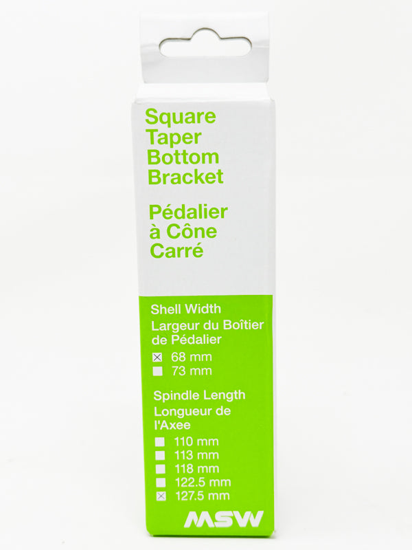 MSW ST100 Bottom Bracket - English, 68 x 122.5mm, Square Taper JIS