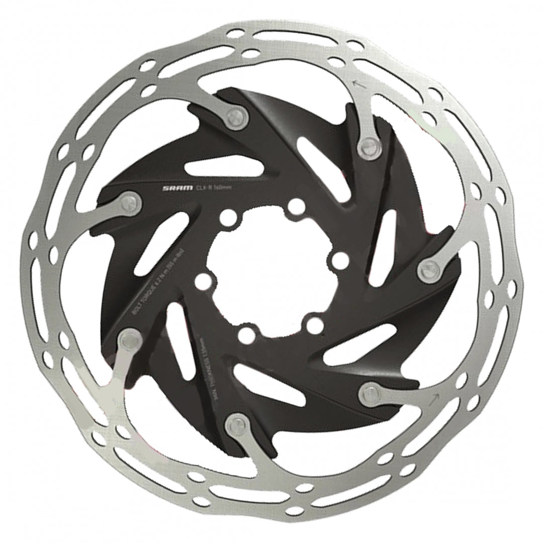 BRAKE PART SRAM DISC ROTOR 160 C-LINE XR ROAD 6B 2-PIECE ROUNDED SL/BK