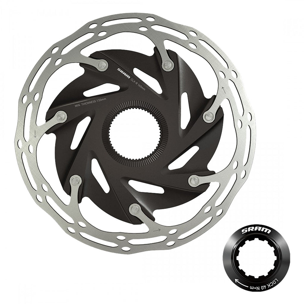BRAKE PART SRAM DISC ROTOR 160 C-LINE XR ROAD 6B 2-PIECE ROUNDED SL/BK