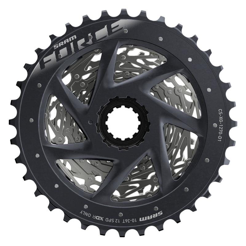 SRAM RED AXS XG-1290 Cassette - 12 Speed, 10-36t, Silver, For XDR Driver Body, D1