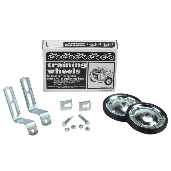 Training Wheels - Wald #10252 16-20in Steel/Rubber Training Wheels Set (for 1in Frames)