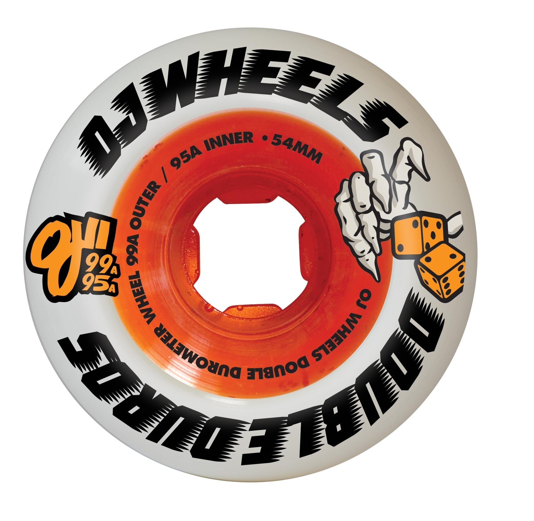 Wheels - OJ 54mm  Double Duro White Orange Mini Combo 99a/95a