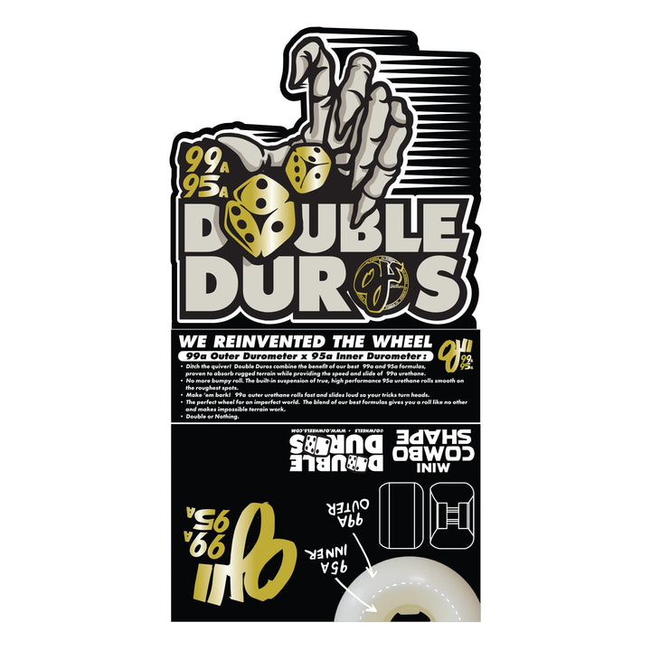 Wheels - OJ 54mm  Double Duro White Orange Mini Combo 99a/95a
