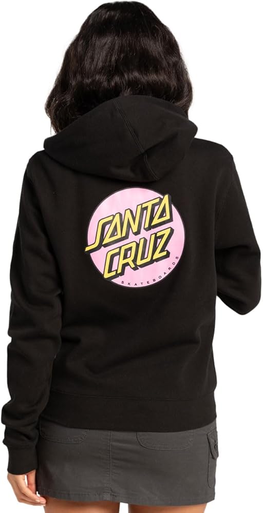 Ornate Dot Zip Hooded Lightweight Sweatshirt Black XS Womens Santa Cruz