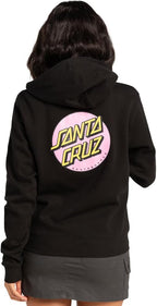 Ornate Dot Zip Hooded Lightweight Sweatshirt Black XS Womens Santa Cruz
