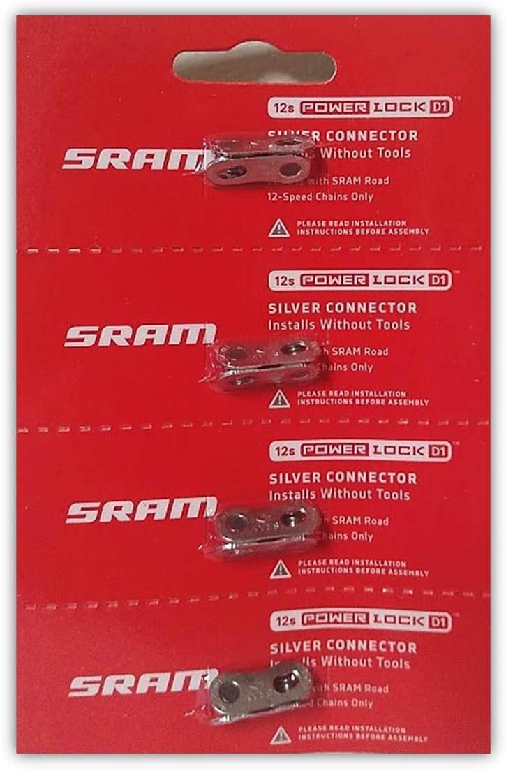 SRAM AXS PowerLock Link for 12-Speed Road Chains, Silver, Card of 4 - Single