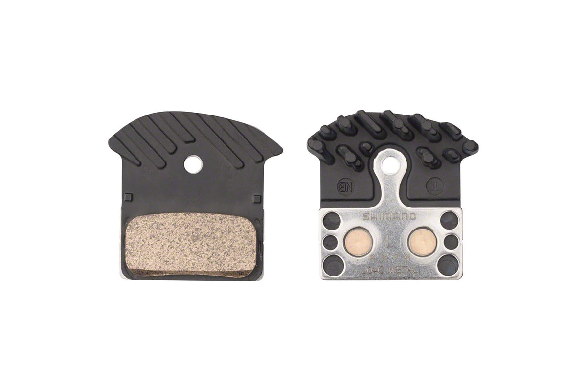 Shimano J04C-MF Disc Brake Pads and Springs - Metal Compound, Finned Alloy and Stainless Steel Back Plate, One Pair