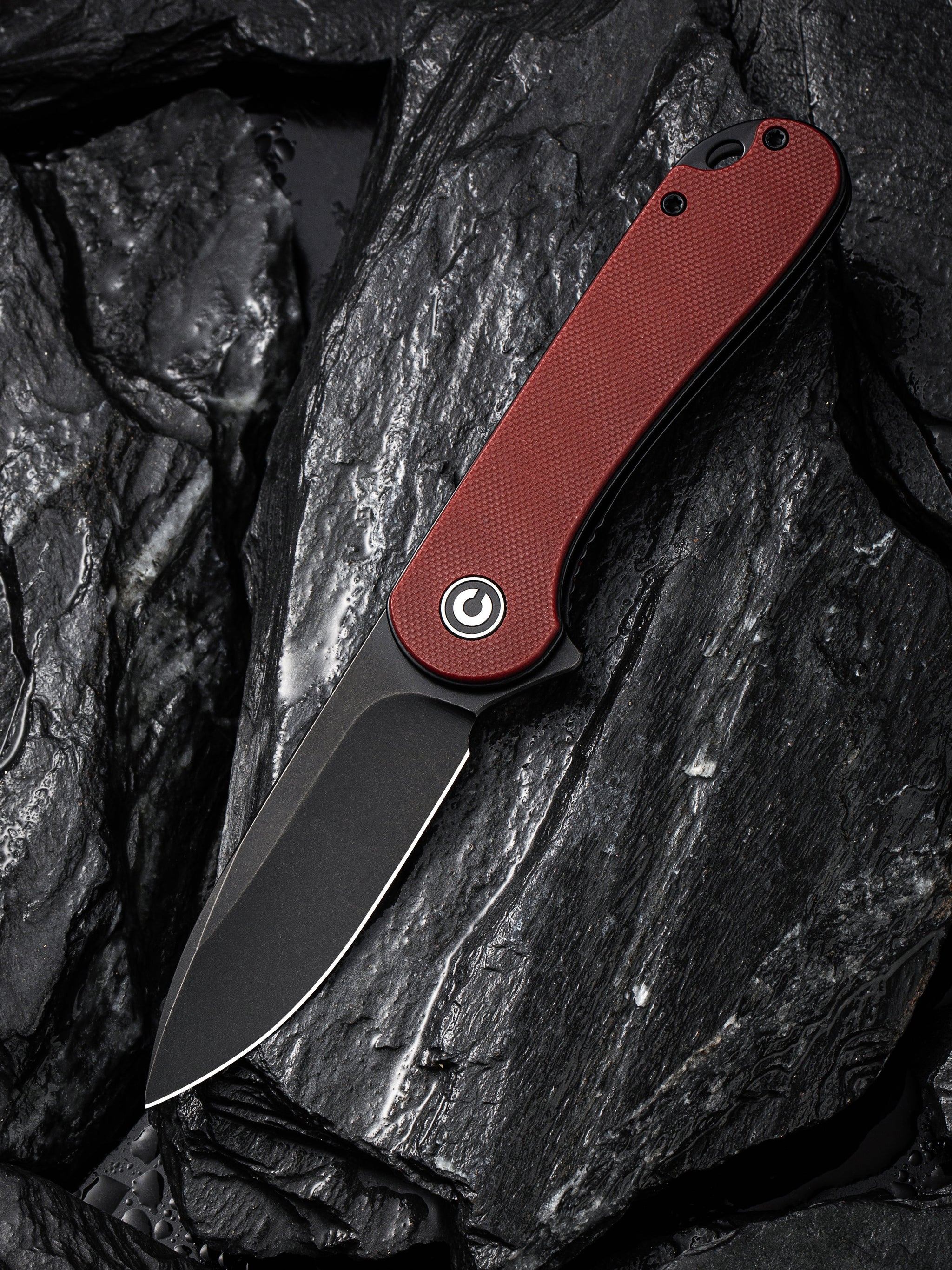 CIVIVI Elementum Burgundy G10 Handle Black Stonewashed D2 Blade