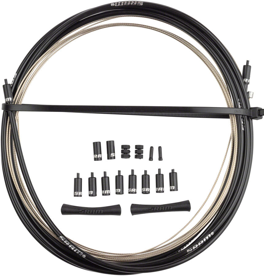 SRAM SlickWire Shift Cable and Housing Kit - Road/MTB, 4mm, Nylon Braided, Black