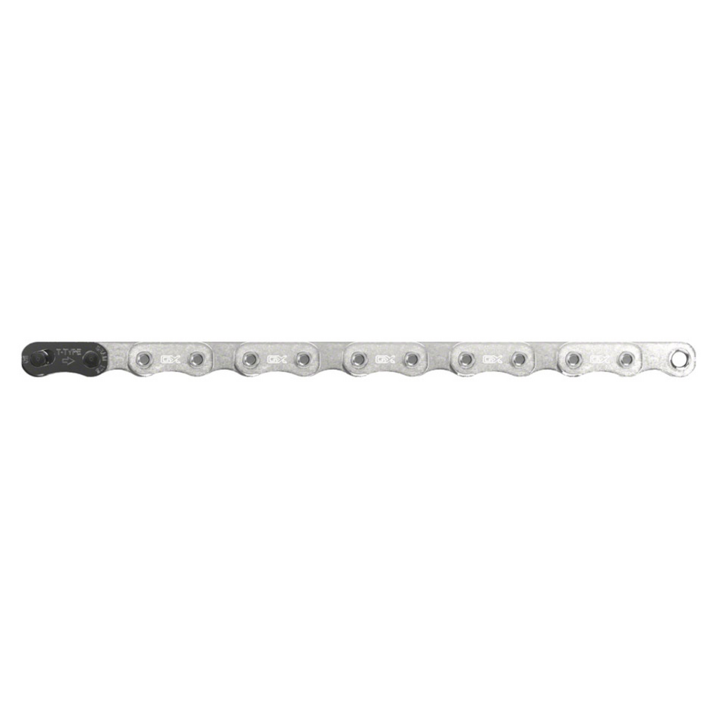 SRAM GX Eagle T-Type Flattop Chain - 12-Speed, 126 Links, Hollow Pin, Includes PowerLock Connector, Silver