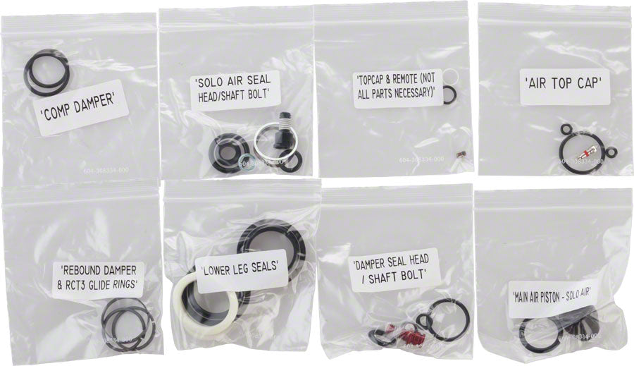 RockShox Fork Service Kit - Full: SID / Reba (2013-2016), Solo Air, A2-A3