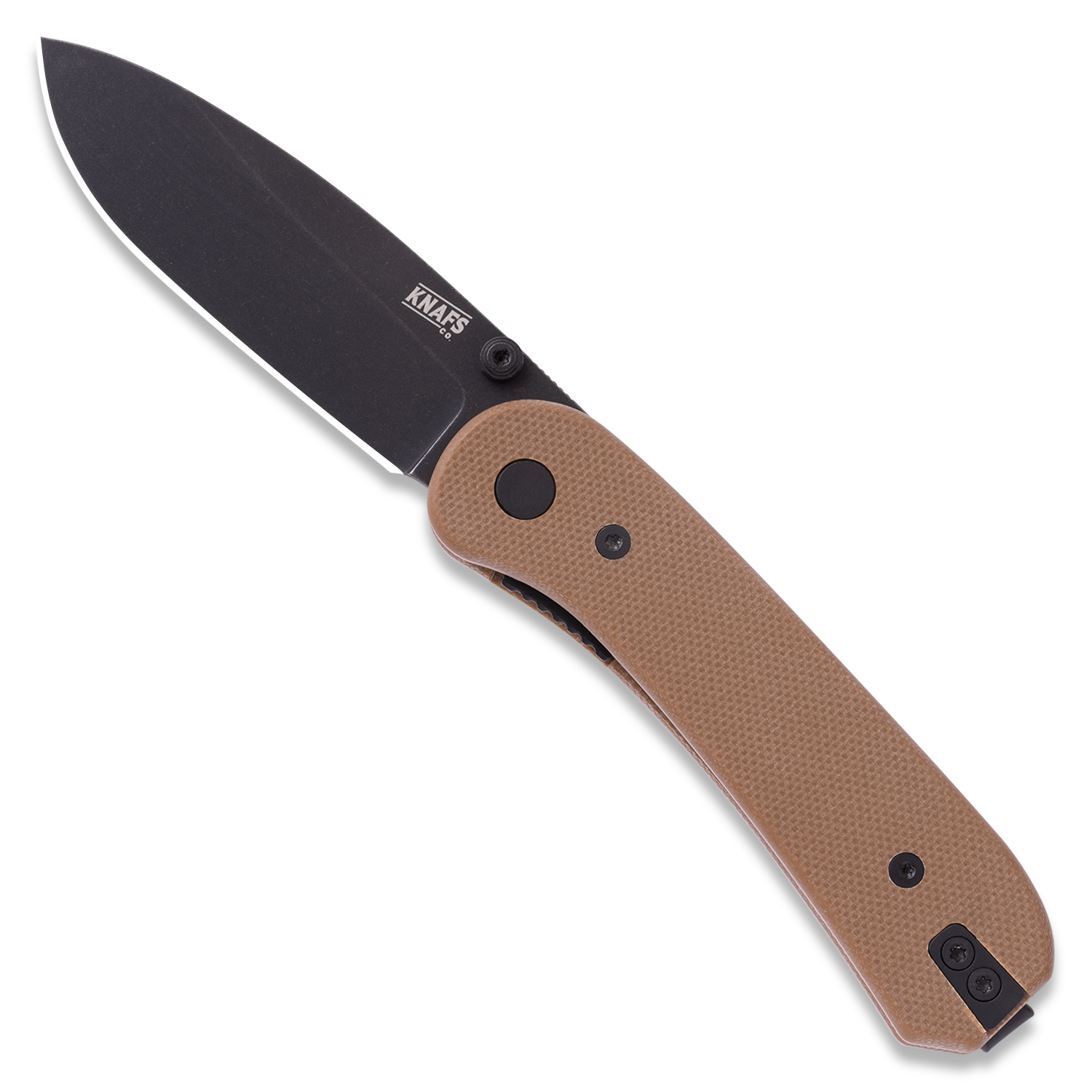 KNAFS-00378 Lander 1 Pocket Knife - Earth Brown G10 - Black Stonewash - Pre-Built