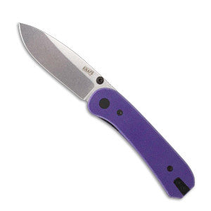KNAFS-00381 Lander 1 - Purple G10 - Gray Stonewash - Pre-Built