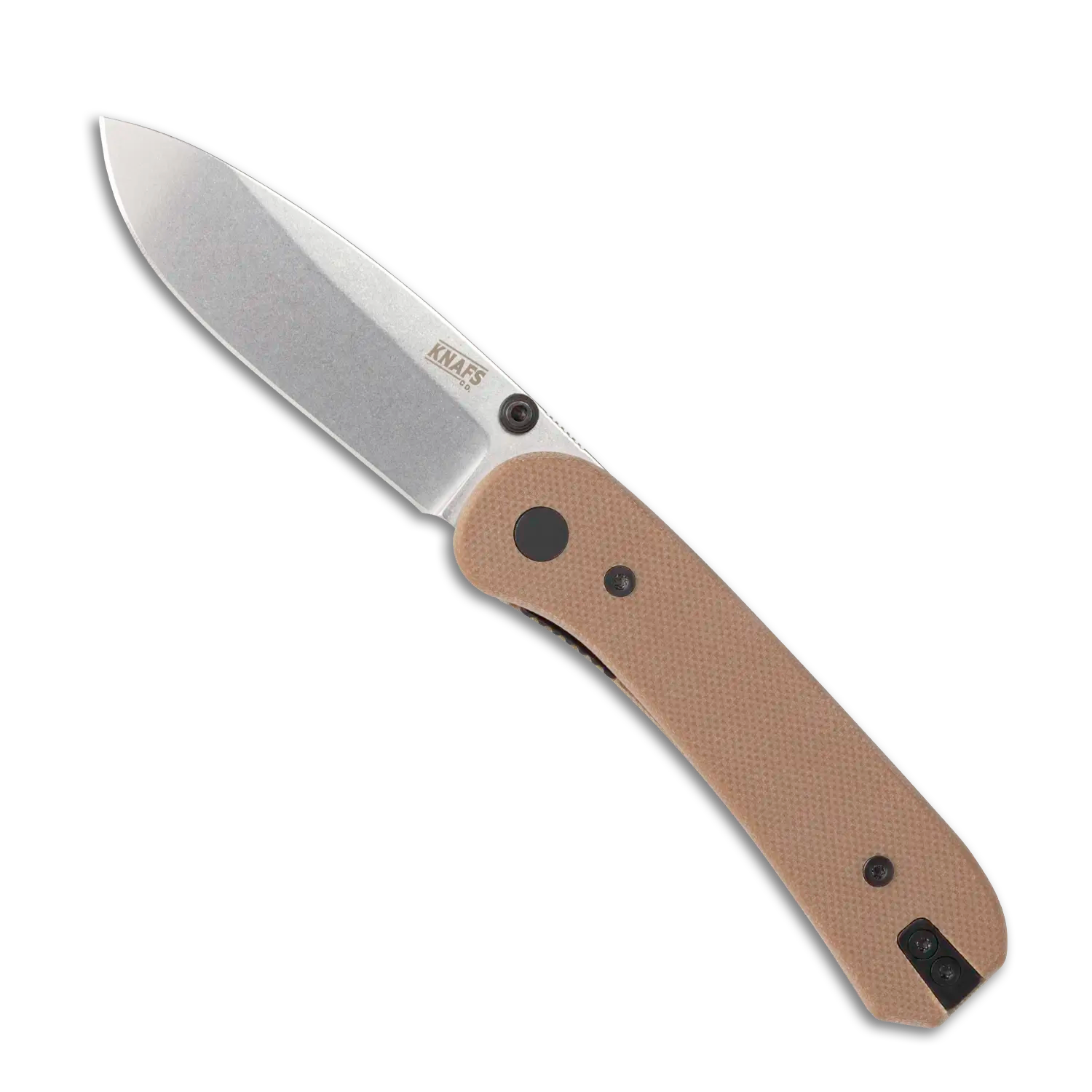 KNAFS-00385 Lander 1 - Earth Brown G10 - Gray Stonewash - Pre-Built