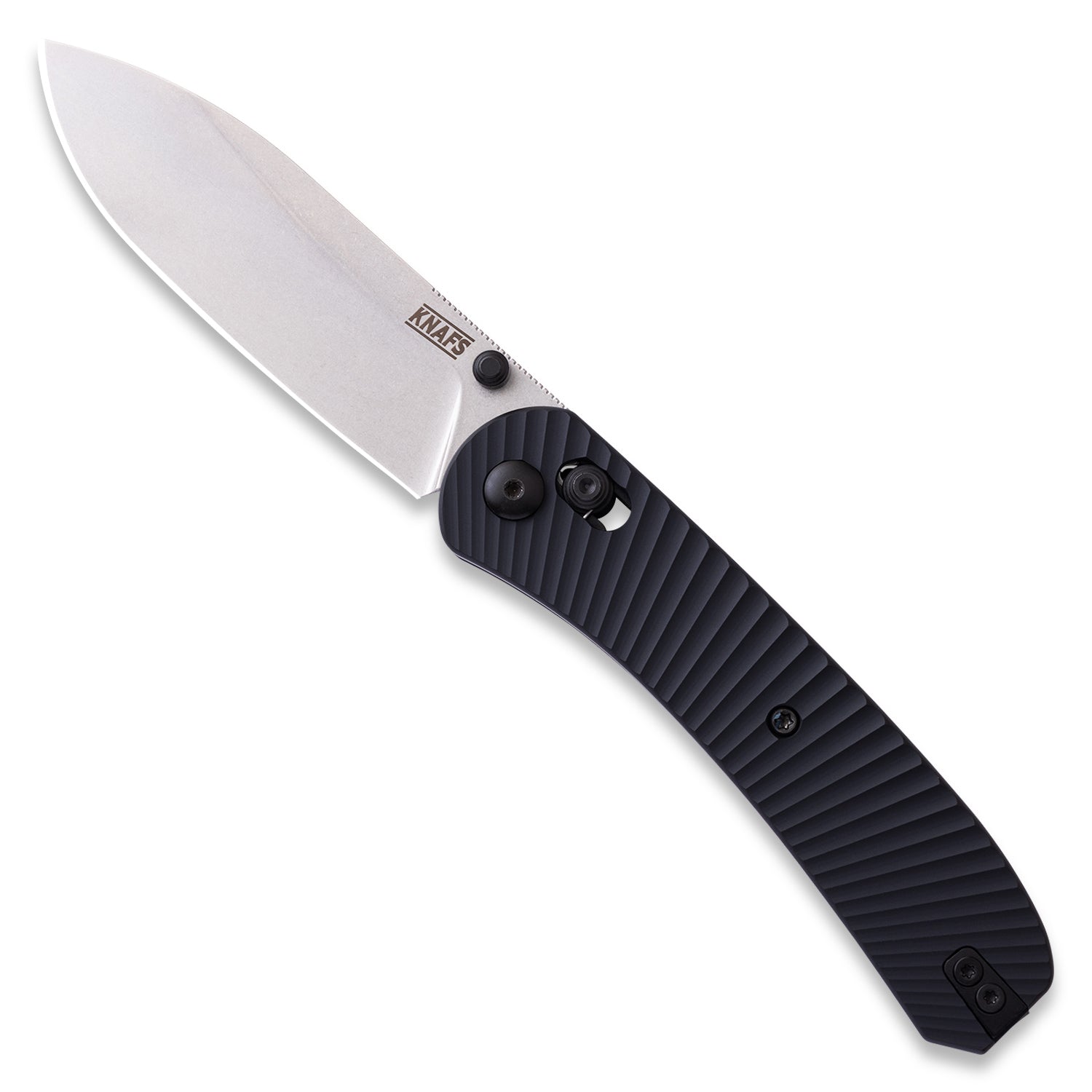 Knafs Lander 2 Pocket Knife - Solar Flare Black - Grey Stonewash - Pre-built