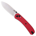 Knafs Lander 2 Pocket Knife - Solar Flare Red - Grey Stonewash - Pre-built