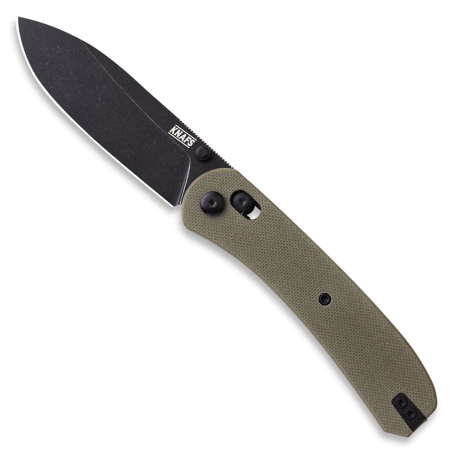 KNAFS-Lander 2 Pocket Knife - Tan G10 - Black Stonewash - Pre-built