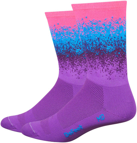 Socks - DeFeet Aireator 6" Ombre Socks, Purple XL