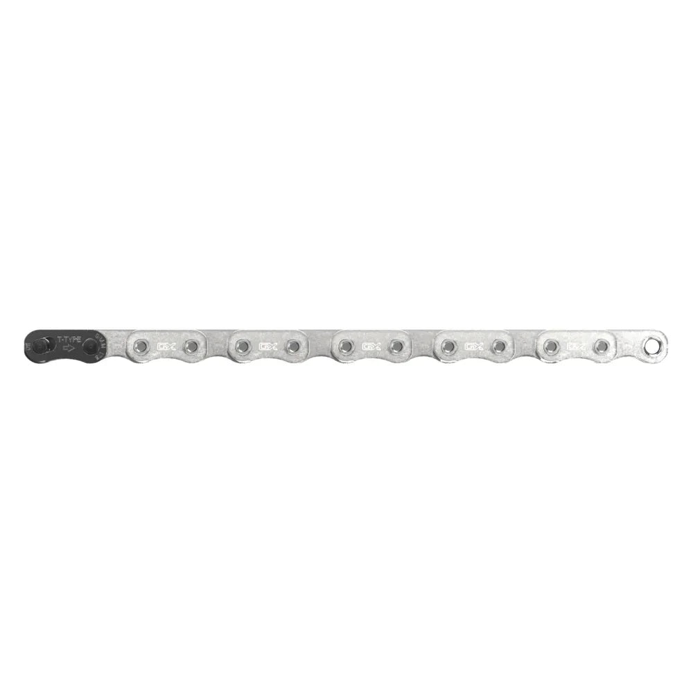 SRAM GX Eagle T-Type Flattop Chain - 12-Speed, 126 Links, Hollow Pin, Includes PowerLock Connector, Silver