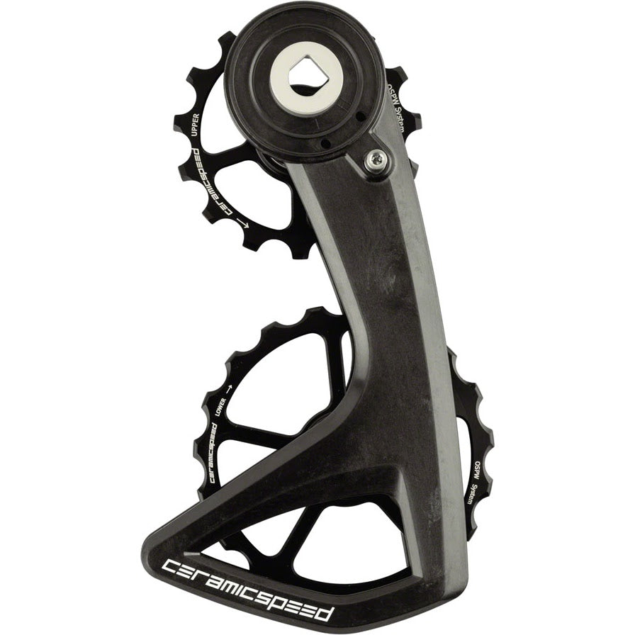 CeramicSpeed OSPW RS Pulley Wheel System for SRAM Red/Force AXS - Aluminum Pulley, 5 Spoke, Carbon Cage, Black
