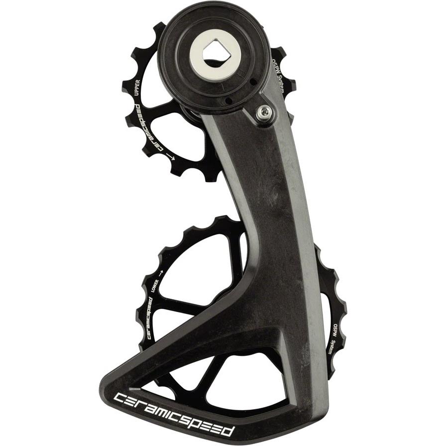 CeramicSpeed OSPW RS Pulley Wheel System for SRAM Red/Force AXS - Aluminum Pulley, 5 Spoke, Carbon Cage, Black