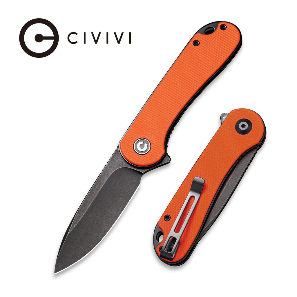 CIVIVI Elementum Orange G10 Handle Black Stonewashed D2 Blade