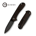 CIVIVI Elementum Cuibourtia Wood Handle Black Stonewashed D2 Blade