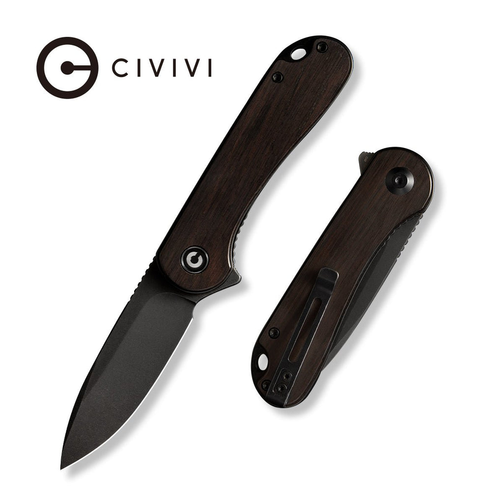 CIVIVI Elementum Cuibourtia Wood Handle Black Stonewashed D2 Blade