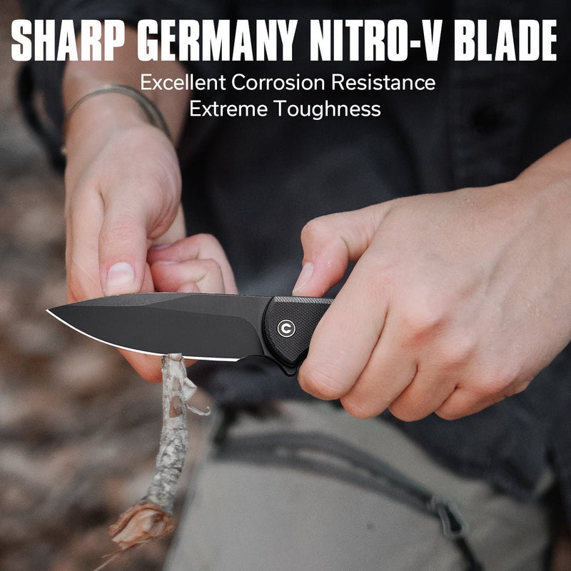 CIVIVI Primitrox Black G10 Handle Black Stonewashed Nitro-V Blade