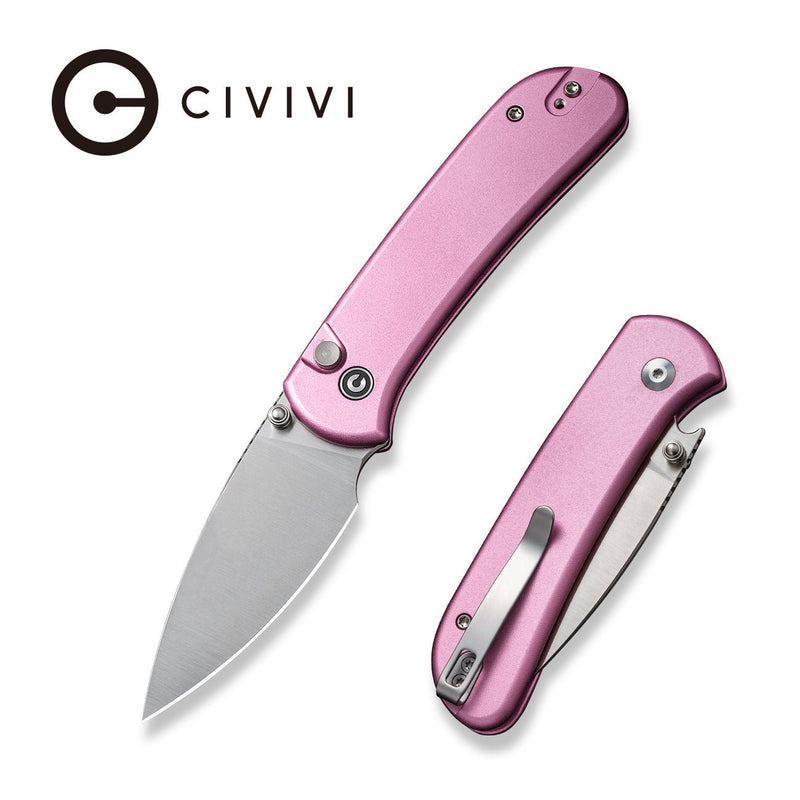 CIVIVI Qubit Pink Aluminum Handle Satin Finished 14C28N Blade