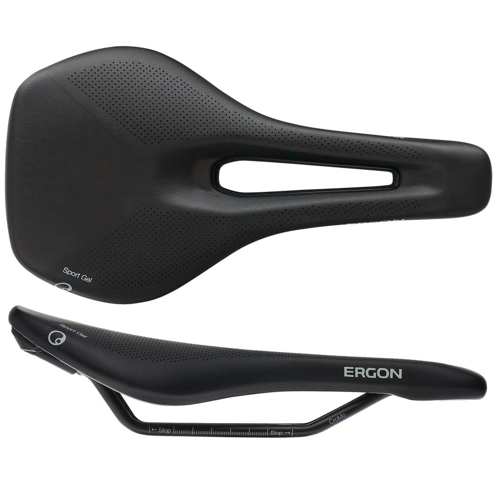 Ergon SR Sport Gel Saddle - Chromoly, Black, Women's, Small/Medium
