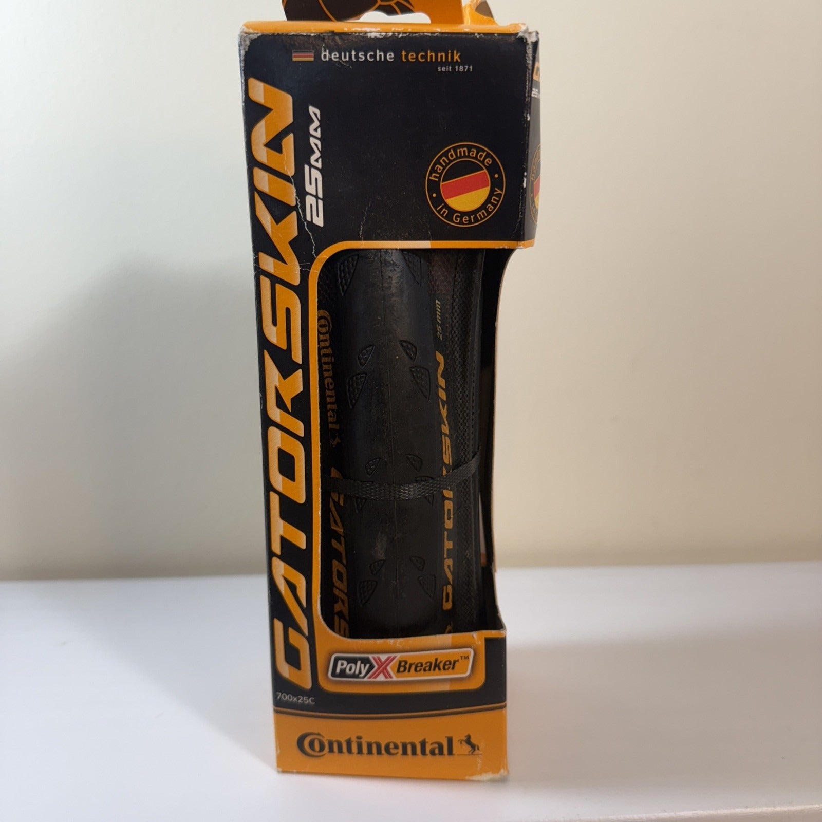Tire - Continental Gatorskin Tire - 700 x 25, Clincher, Folding, Black, PolyX Breaker