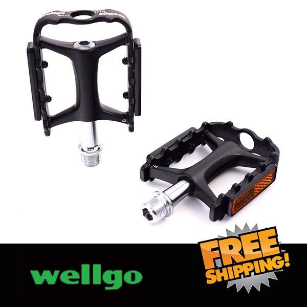 Wellgo M111 Pedals - Platform, Aluminum, 9/16", Black