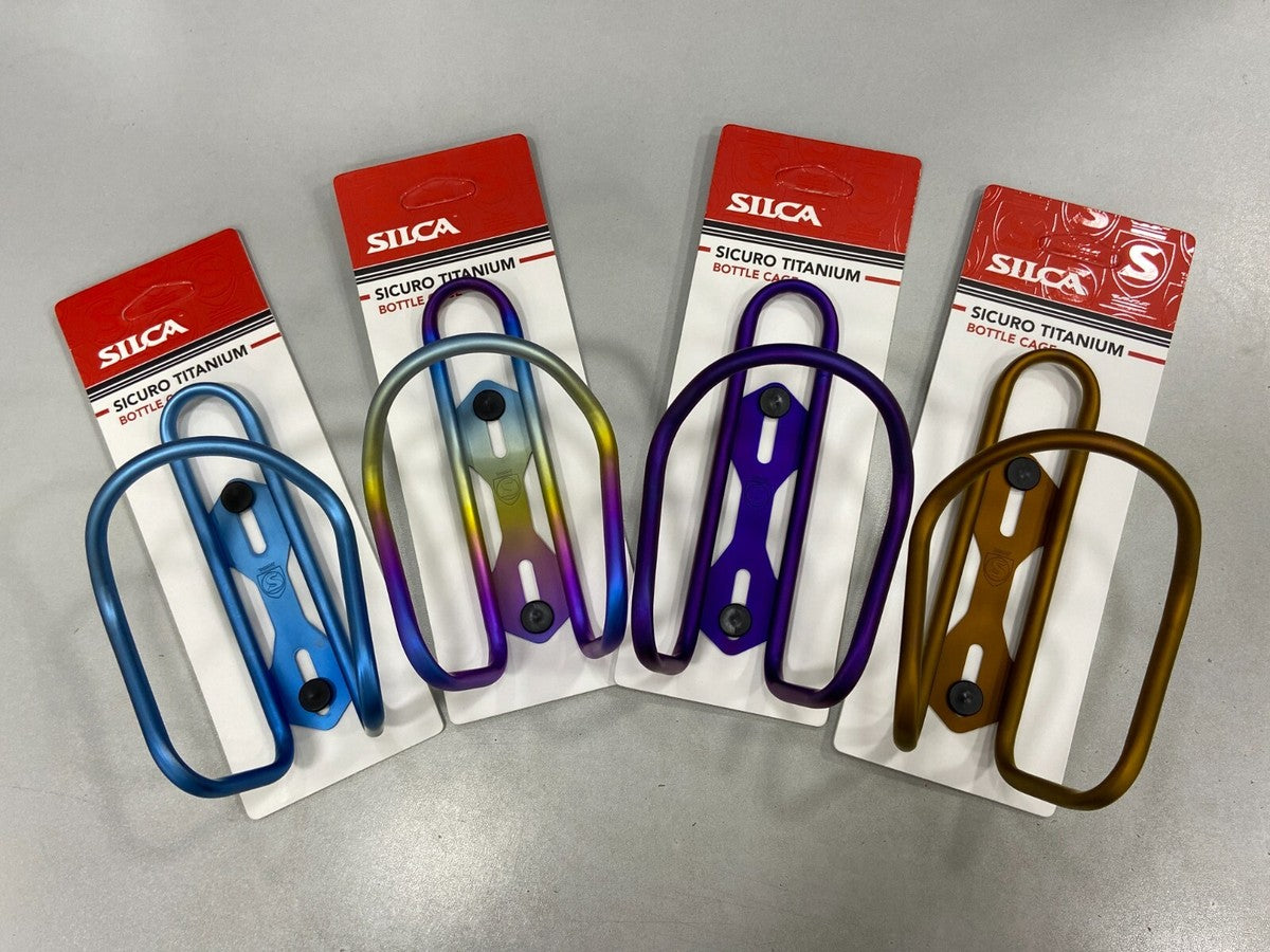 Cage - Silca Sicuro Water Bottle Cage - Titanium, Rainbow Anodized