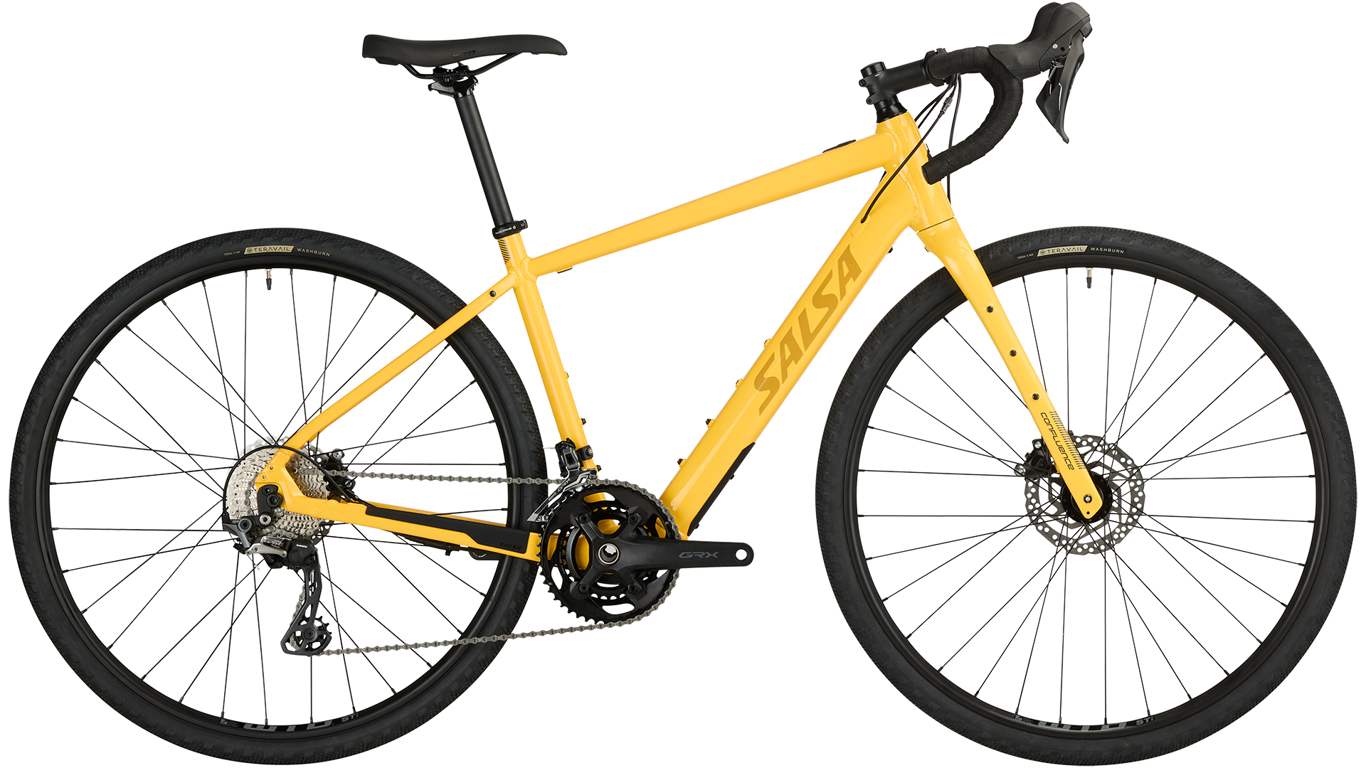Salsa Confluence Drop Bar GRX 600 2x Ebike - 700c, Aluminum, Yellow, 49cm