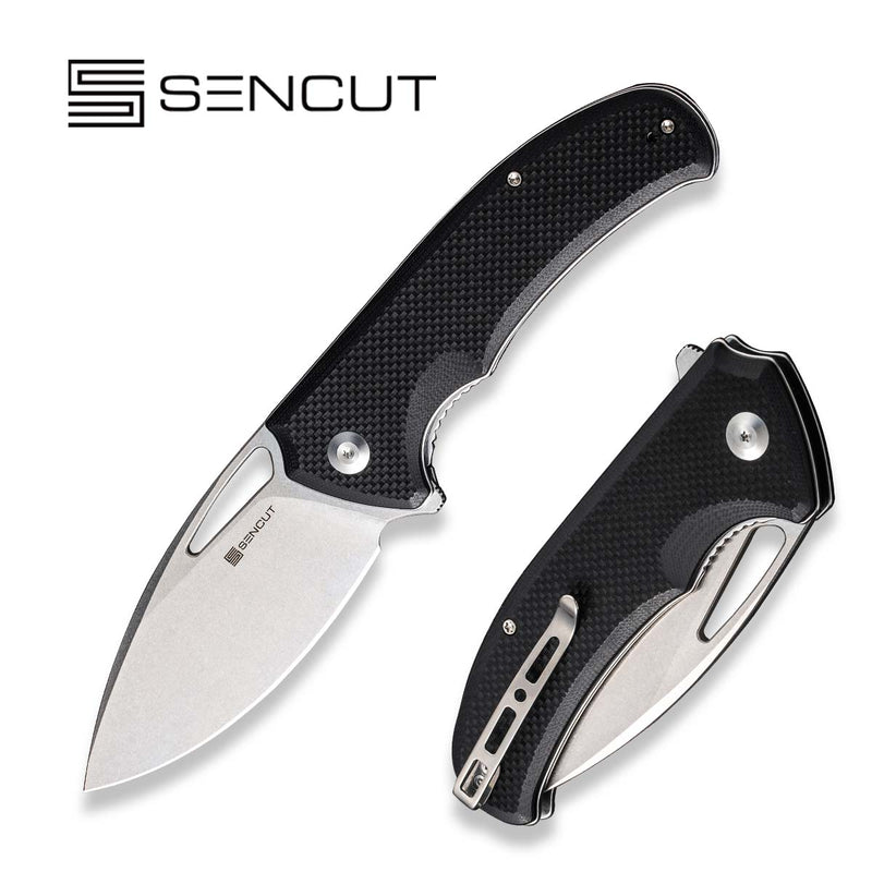 SENCUT Phantara Black Coarse G10 Handle Stonewashed 9Cr18MoV Blade