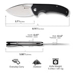 SENCUT Phantara Black Coarse G10 Handle Stonewashed 9Cr18MoV Blade