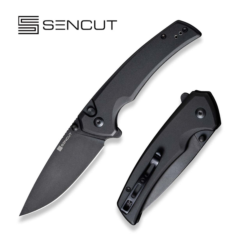 SENCUT Serene Black Aluminum Handle Black Stonewashed D2 Blade
