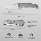 SENCUT Serene Gray Aluminum Handle Satin Finished D2 Blade