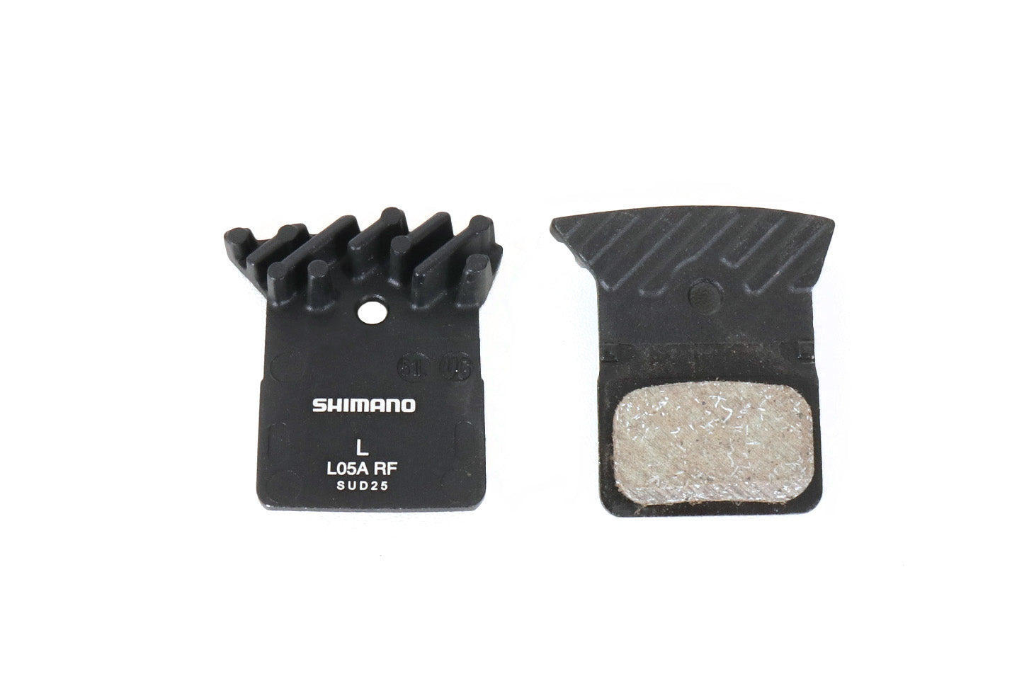 Shimano L05A-RF Disc Brake Pad and Spring - Resin Compound, Finned Alloy Back Plate, One Pair