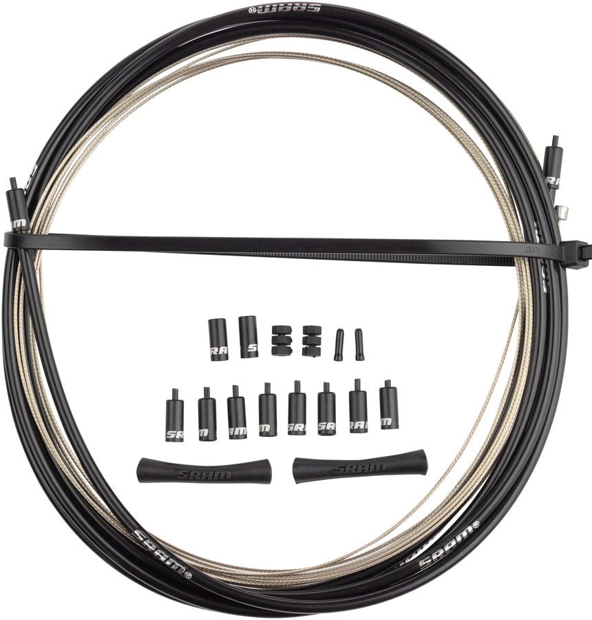 SRAM SlickWire Shift Cable and Housing Kit - Road/MTB, 4mm, Nylon Braided, Black