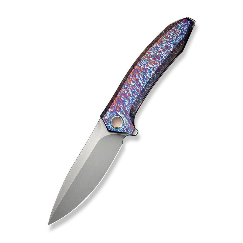WE Acuminal Flamed Titanium Handle Polished Bead Blasted Vanax Blade