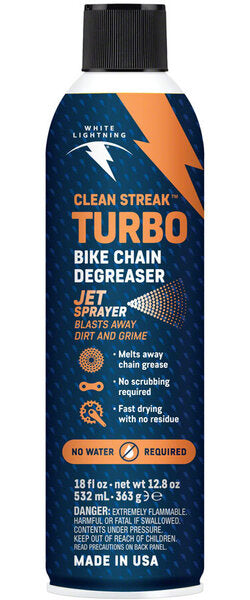 White Lightning Clean Streak Turbo Bike Chain Degreaser - 18oz